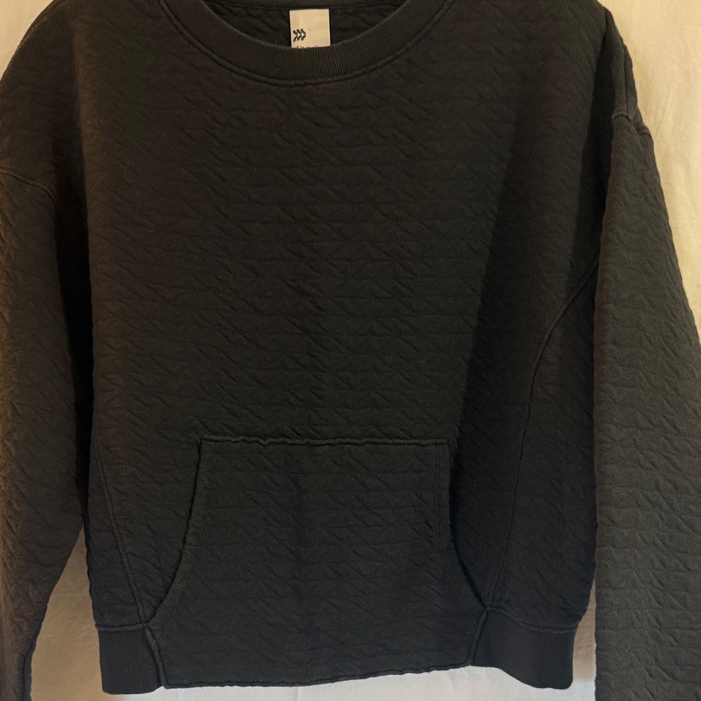 All in Motion Black Textured Cropped Sweatshirt Women's Medium